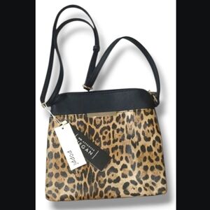 POPPI BRAND VEGAN ANIMAL PRINT CROSSBODY